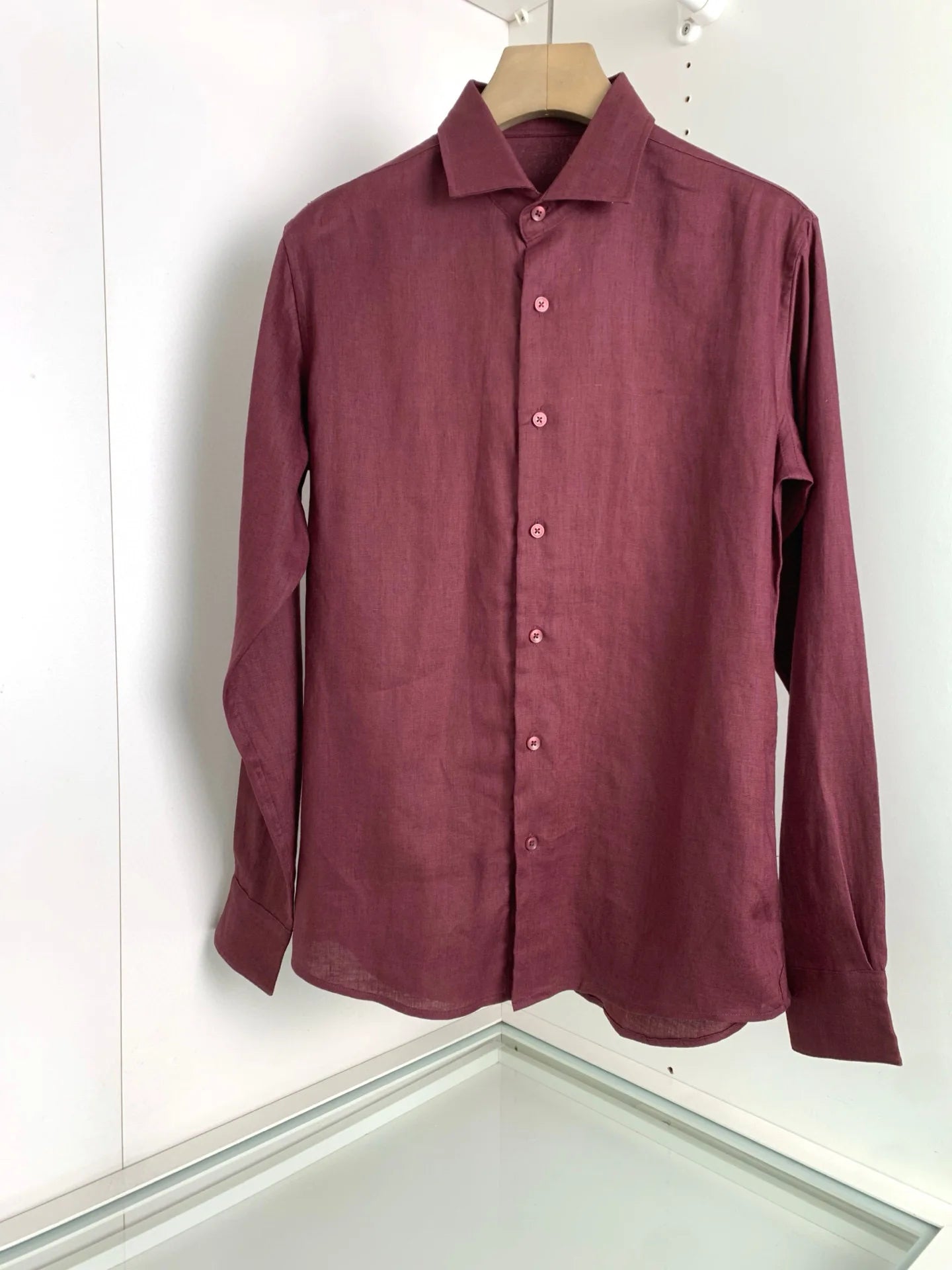 【Multiple color options】100% linen loose cut light luxury business casual breathable linen long sleeve shirt