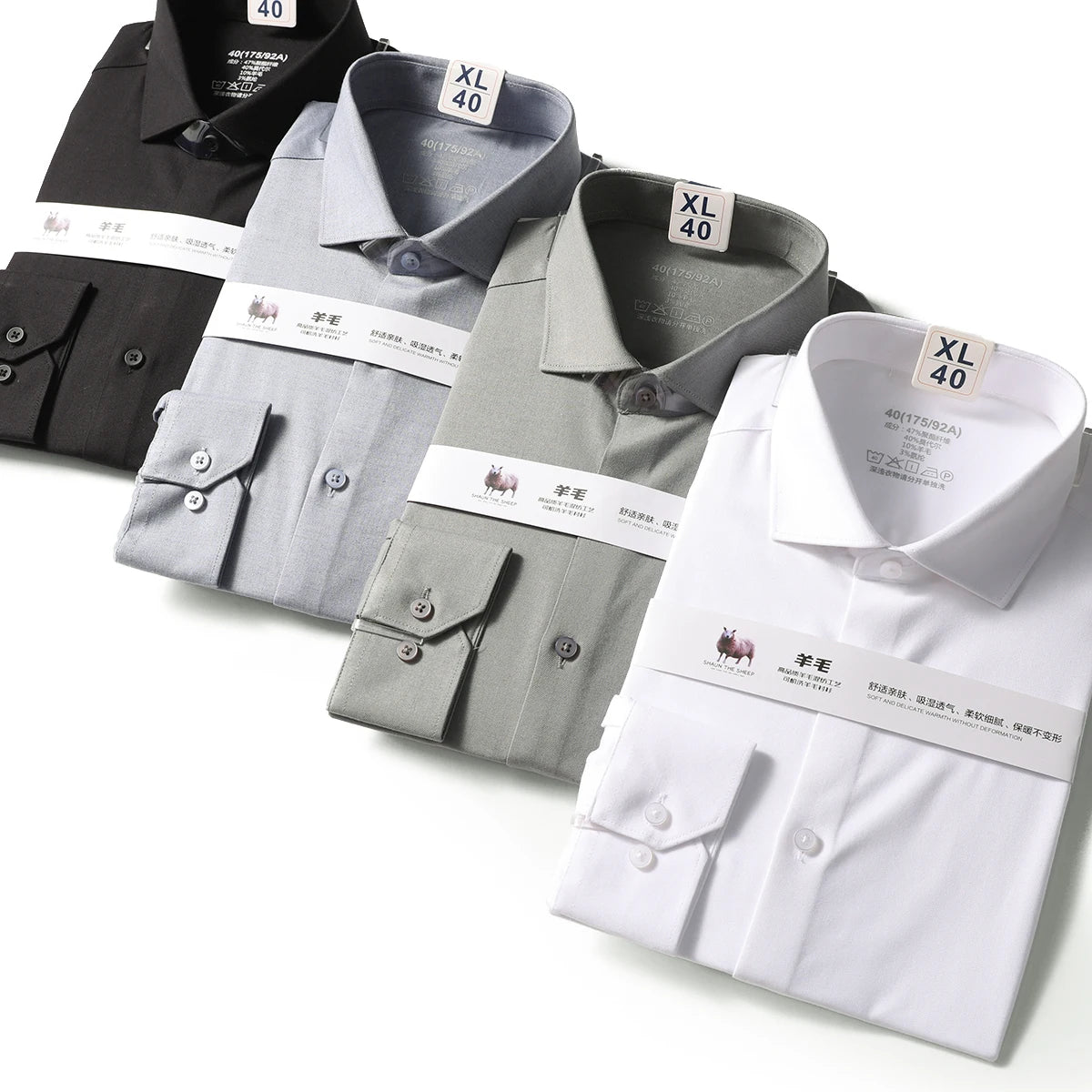 Premium old money style, spring and autumn new modal wool blended long-sleeved shirt business casual shirt