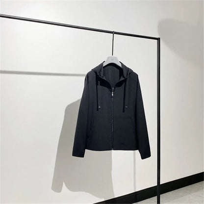 Simple and elegant premium light and breathable ultra-thin wool lyocell hooded sunscreen jacket jacket
