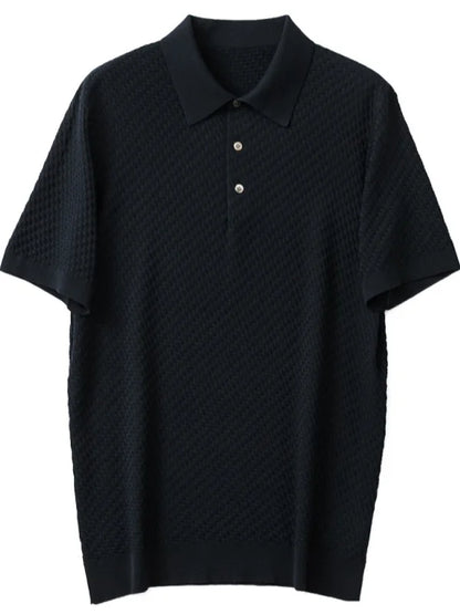 2025 summer new high-end business casual elastic breathable cool short-sleeved polo shirt