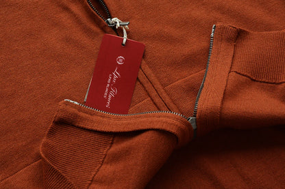 Autumn and winter new LP men's premium stand-up neck zipper knitted cardigan jacket wool Tencel blended sweater