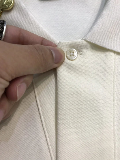 Italian LP old money style light luxury men's summer simple business casual lapel short sleeved polo shirt