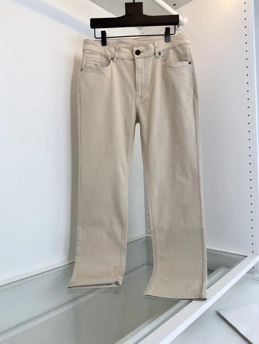 Italian BC vintage style European and American minimalist 25 summer washed thin and versatile casual small straight leg jeans