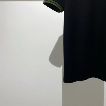 Contrast Color Design Business Casual 100% Cotton High Texture Lapel Short Sleeve T-Shirt Polo Shirt