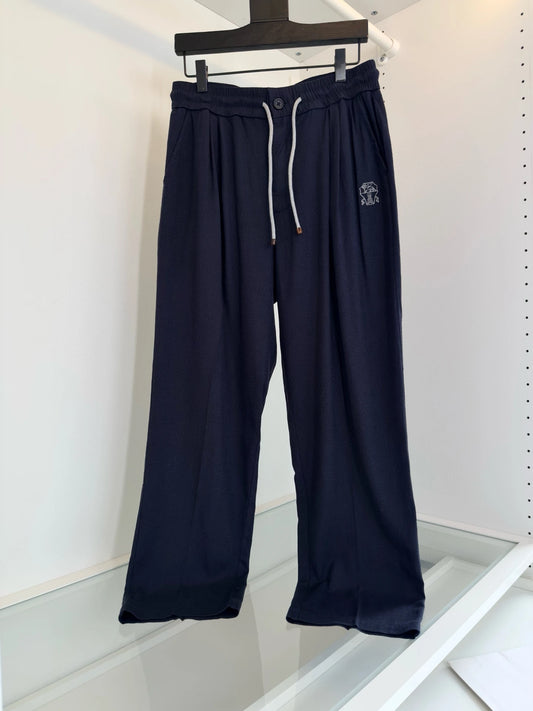 BC 25 Spring/Summer New Linen Sweat Absorbing Breathable Simple Fashion Old Money Style Straight Tube Casual Pants