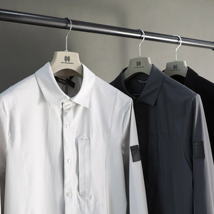 Spring and summer new men's leisure urban functional wind outdoor long-sleeved shirt breathable four-sided elastic shirt