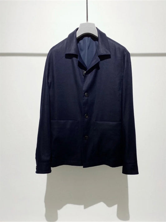 Classic old money style, high-end skin-friendly texture, breathable lapel linen tooling jacket