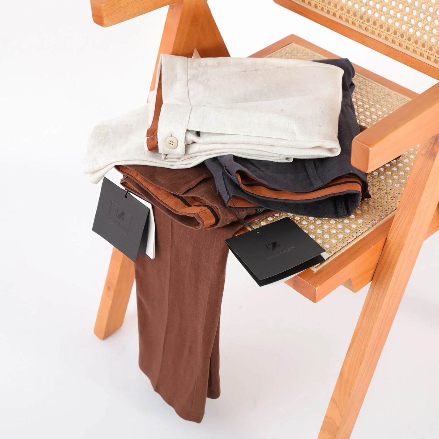 ZZ spring and summer new business casual cool tencel linen blend trousers