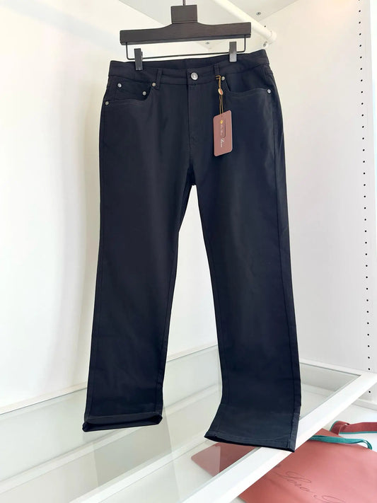 Italian LP men's clothing, spring and summer new solid color micro-elastic breathable simple fashion small straight casual pants