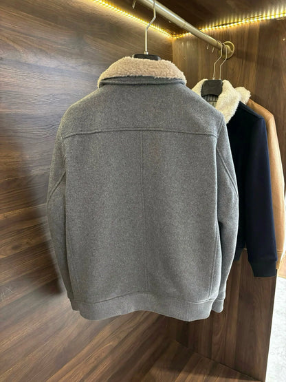 Italy BC men's clothing autumn and winter new old money style fashion casual thick wool cashmere thermal lapel jacket jacket