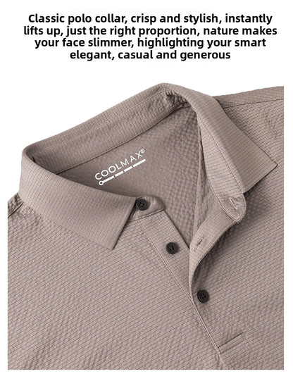 Coolmax Cool Sense Technology Summer New Business and Leisure Breathable Quick Drying Short Sleeve Anti Wrinkle Polo Shirt
