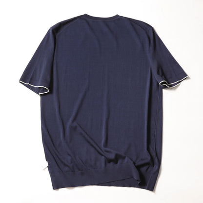 2025 summer new men's urban commuting solid color Tencel mulberry silk blended cool knitted short-sleeved T-shirt