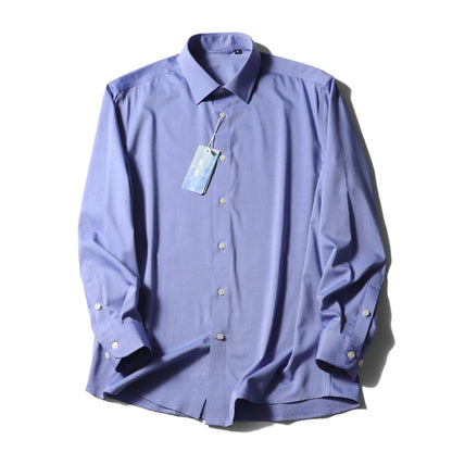 ZZ spring new men's business casual liquid ammonia cotton long-sleeved shirt formal professional shirt