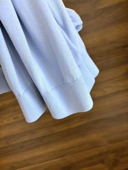 Italian kiton light luxury summer silk blended cotton spinning knitted Haiou collar short-sleeved polo shirt