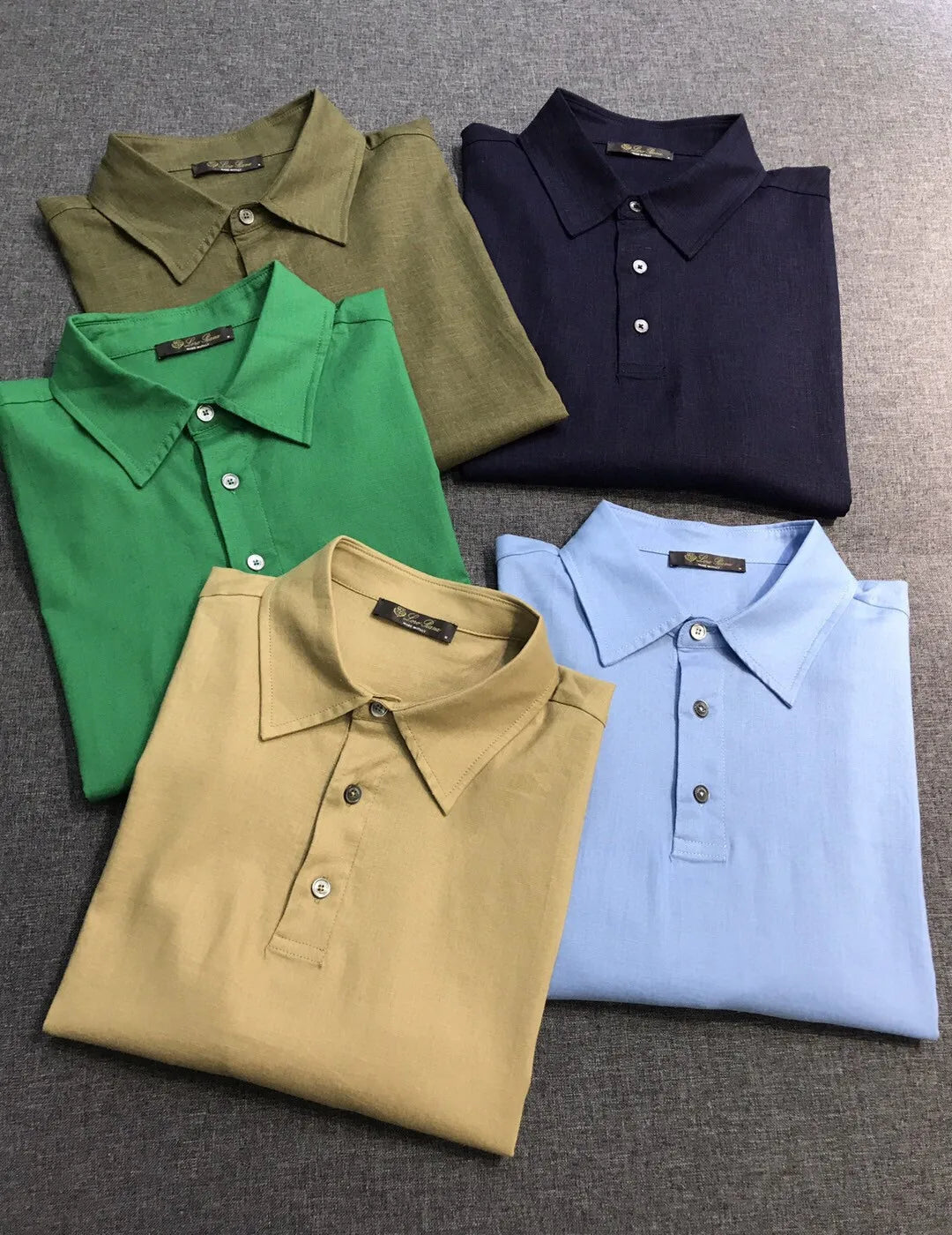 LP old money style high-quality summer collar short business casual linen polo shirt