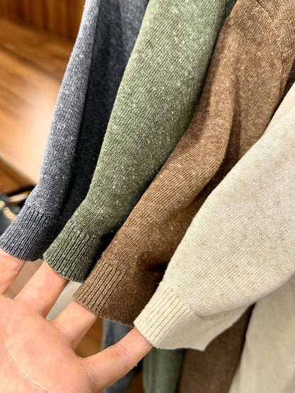 High Quality, Linen Blend, Elegant Business Commuter Stretch Knitted Sweater Lapel Short Sleeve T-Shirt Polo Shirt