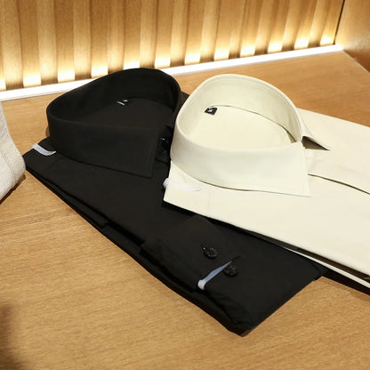 Tencel cotton blend autumn fashion business casual anti-wrinkle men's long-sleeved shirt