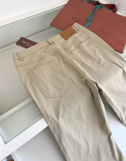 Italian LP men's clothing, spring and summer new solid color micro-elastic breathable simple fashion small straight casual pants