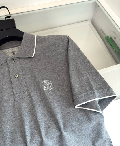 Italy BC 25 summer new Italian two-button contrasting color fashion casual old money wind short-sleeved polo shirt