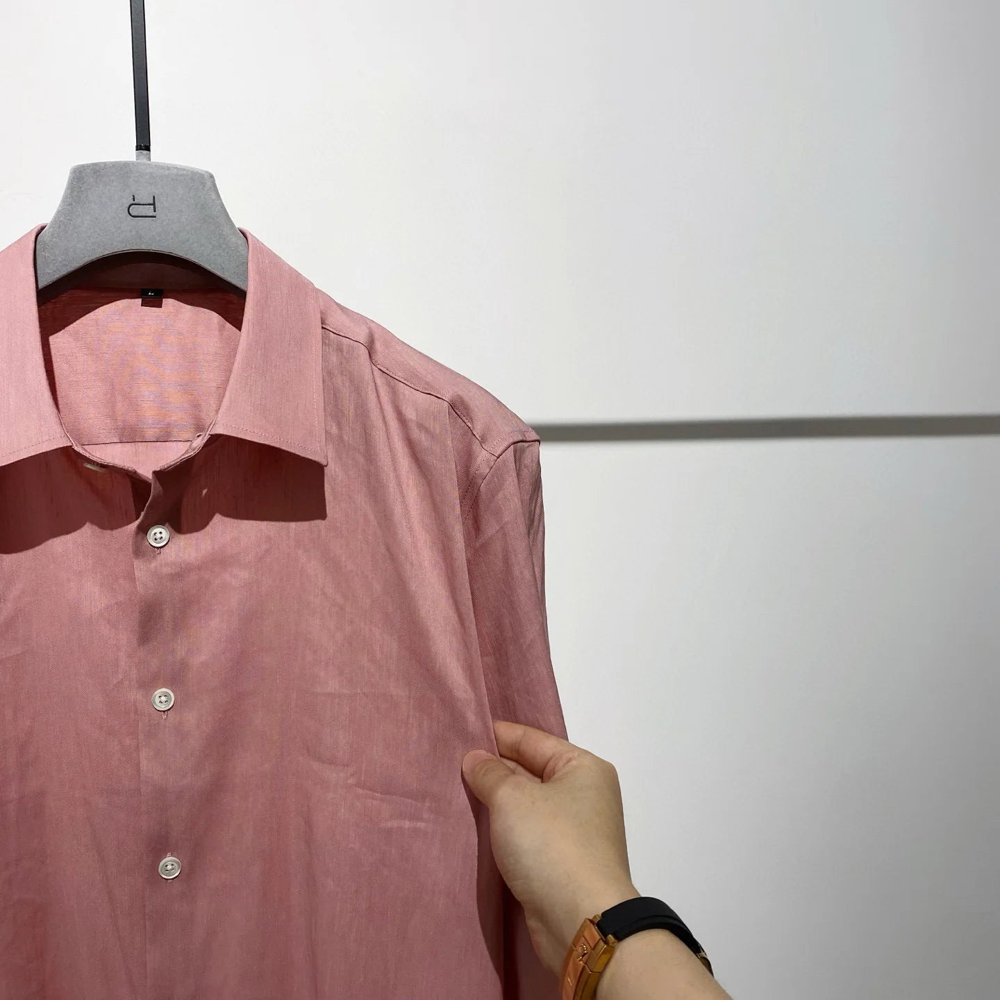 [Pendant elegant temperament] Light luxury Italian versatile, linen Tencel loose business casual long-sleeved shirt