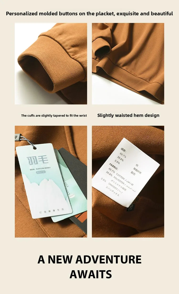 ZZ light mature style spring and autumn new commuter casual knitted polo shirt