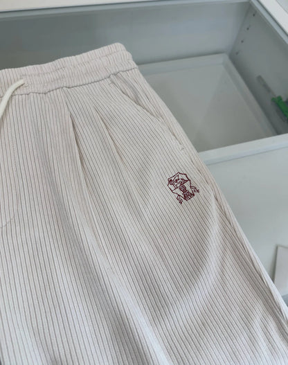 Italy BC spring new corduroy striped solid color versatile fashion old money wind straight casual pants