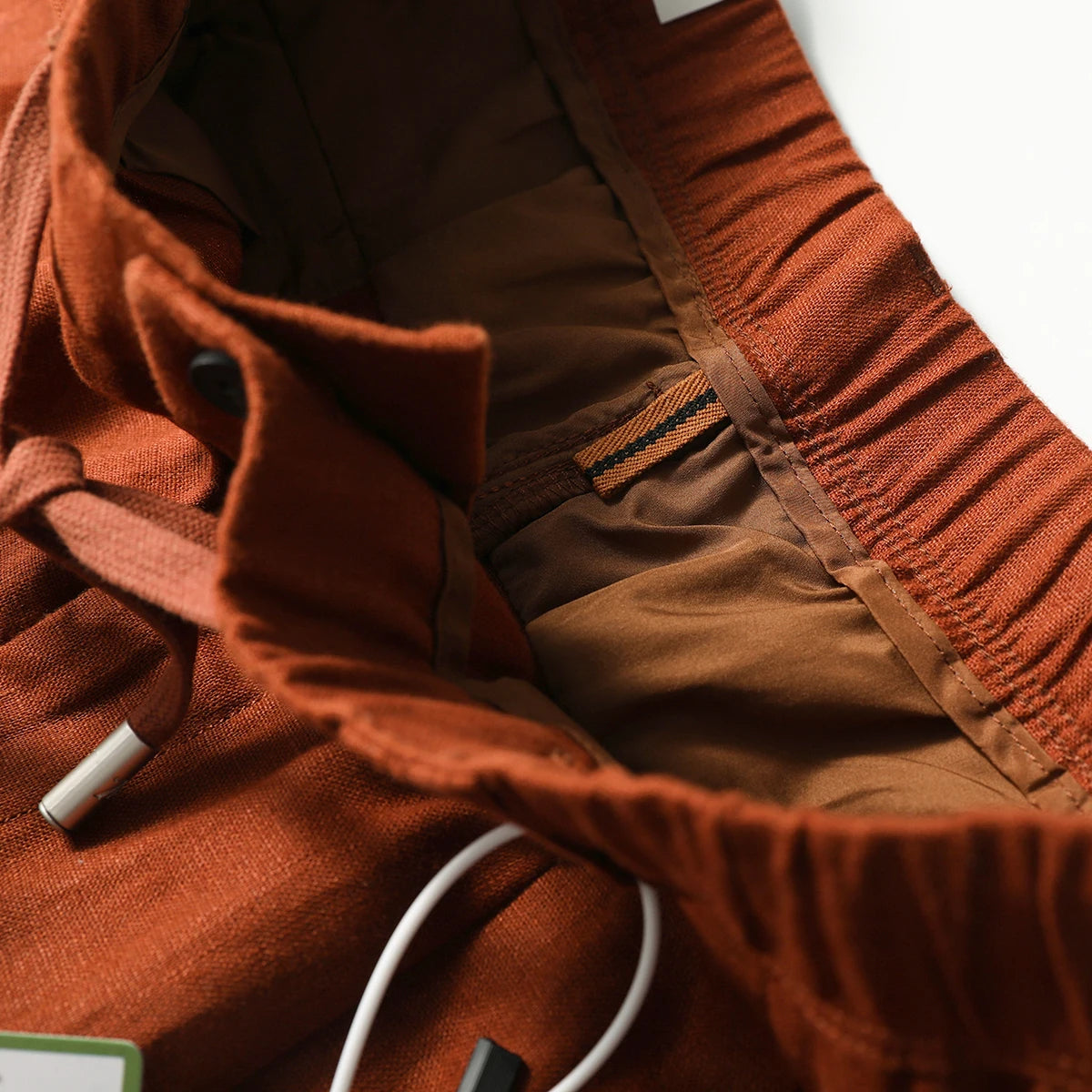 ZZ summer pure linen shorts men's breathable quick-drying easy-care five-point outdoor casual pants
