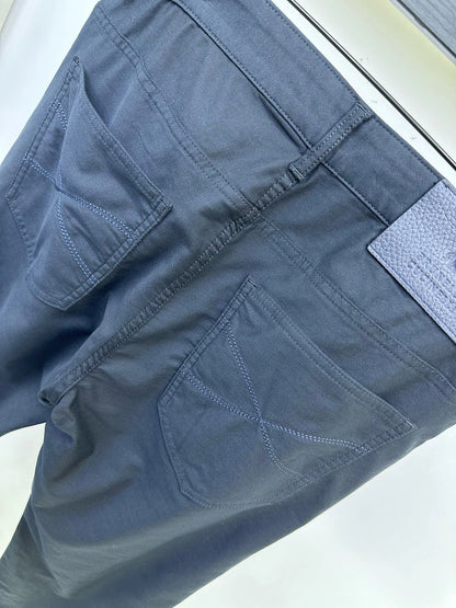 Italian BC Men's New Micro Elastic Breathable Simple Solid Color Fashion Old Money Style Straight Tube Casual Pants