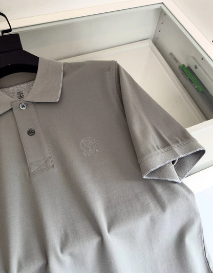 Italy BC 25 summer new Italian two-button contrasting color fashion casual old money wind short-sleeved polo shirt