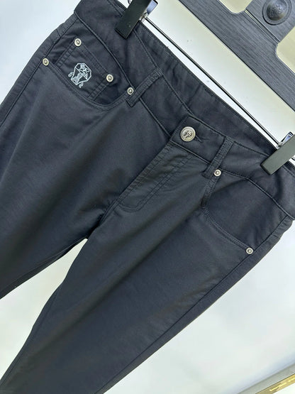 Italian BC Men's New Micro Elastic Breathable Simple Solid Color Fashion Old Money Style Straight Tube Casual Pants