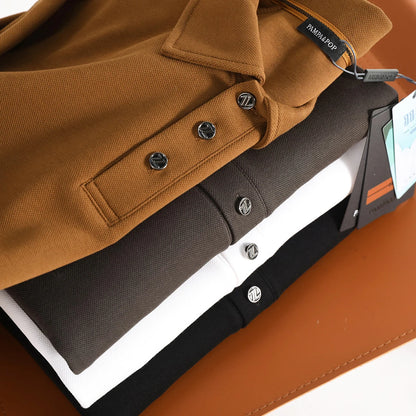 ZZ light mature style spring and autumn new commuter casual knitted polo shirt