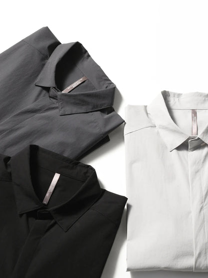 2025 summer new men's business and leisure outdoor quick-drying breathable high-elastic shirt light and thin long-sleeved shirt