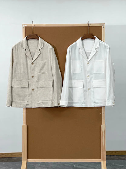Low key old money style BC spring lyocell linen blend lapel jacket jacket