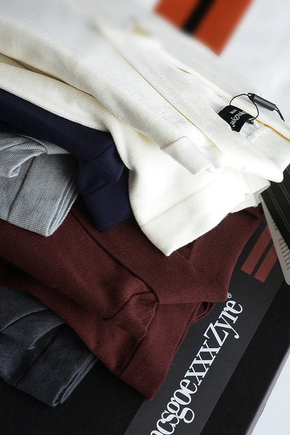 ZZ new men's light luxury business casual long-sleeved knitted cardigan jacket stacked with bottoming shirt