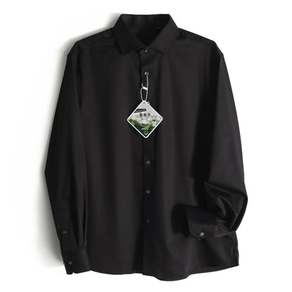 ZZ series 2025 early spring men's light luxury high-end mulberry silk modal blended business casual long-sleeved shirt 9834