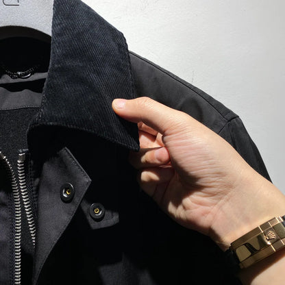 [Wool liner removable] Corduroy retro lapel LP American casual high-end cotton jacket