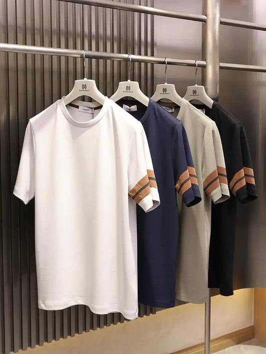 ZZ series 2025 summer new men's outdoor leisure simple modal tencel cotton blended short-sleeved T-shirt