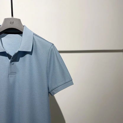 High-end quality, American horse cotton business casual lapel short-sleeved T-shirt polo shirt