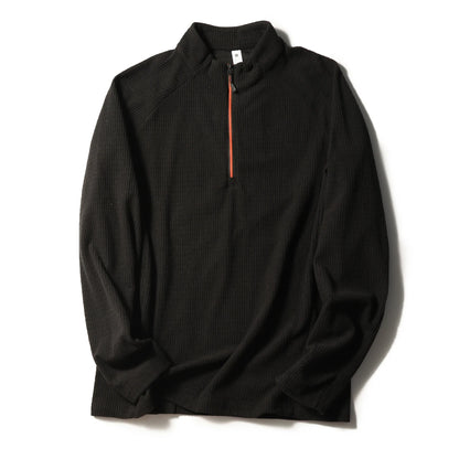 Spring and Autumn New Urban Outdoor Men's Long Sleeve T-Shirt Winter Fleece Bottom Shirt Top