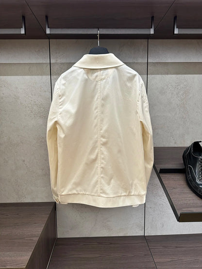 2025 spring new kiton chiton men's long-sleeved flight suit fashion versatile lapel solid color jacket