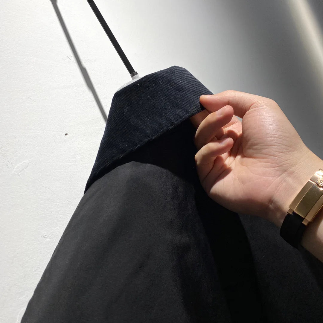 [Wool liner removable] Corduroy retro lapel LP American casual high-end cotton jacket