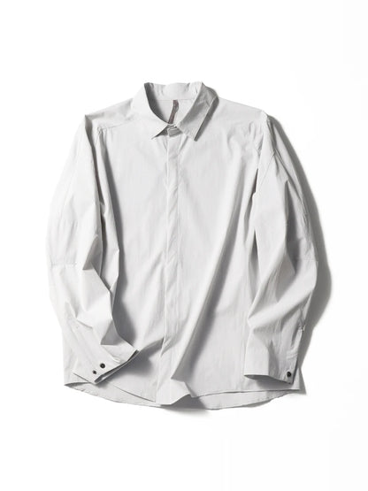2025 summer new men's business and leisure outdoor quick-drying breathable high-elastic shirt light and thin long-sleeved shirt