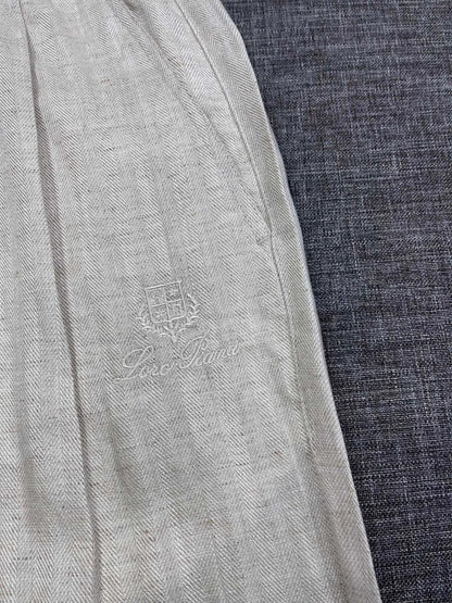 Italian old money style European and American light luxury linen Tencel elastic waist tether straight casual pants