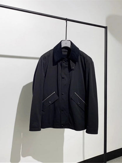 [Wool liner removable] Corduroy retro lapel LP American casual high-end cotton jacket