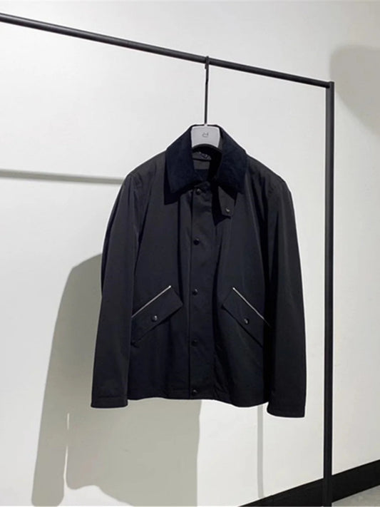 [Wool liner removable] Corduroy retro lapel LP American casual high-end cotton jacket