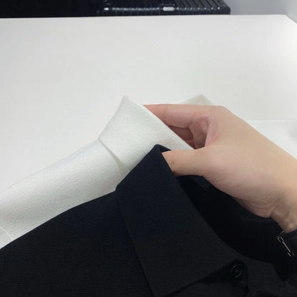 Toning premium spring and summer business, super soft cotton yarn, casual knitted polo shirt, short-sleeved polo shirt