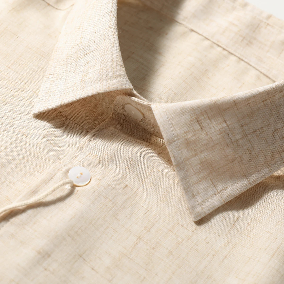 Z Italian luxury summer new light and thin liquid ammonia ice silk linen breathable and easy to take care of short-sleeved shirt