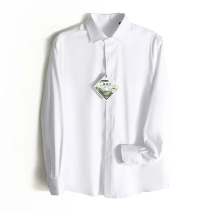 ZZ series 2025 early spring men's light luxury high-end mulberry silk modal blended business casual long-sleeved shirt 9834