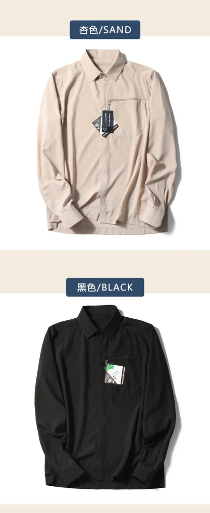 Outdoor 2024 spring and summer new waterproof breathable elastic sunscreen long-sleeved shirt