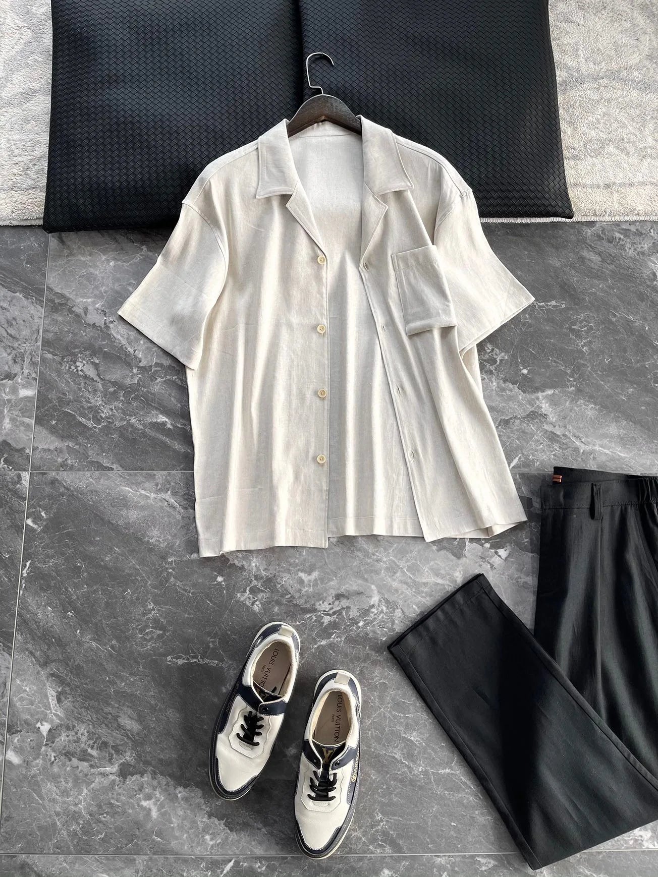 [Classic Cuban Collar Design] Linen Blended Old Money Style Gentleman Casual Summer Linen Short Sleeve Shirt